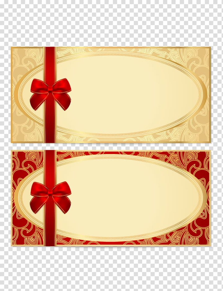 Free: Two beige-and-red gift boxes illustration, Coupon Gift card Voucher  Template , invitation card design transparent background PNG clipart -  