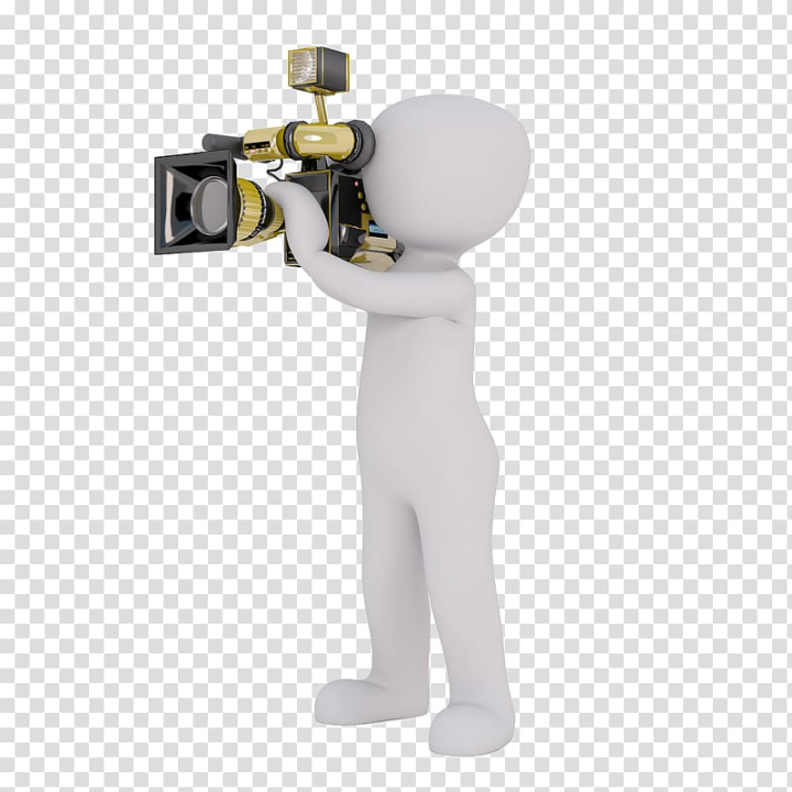 Free: Camera Operator Cartoon , Carrying a camera white villain transparent  background PNG clipart 