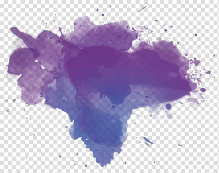 Free: Watercolor painting Blue Violet Purple Stain, violet transparent background  PNG clipart 