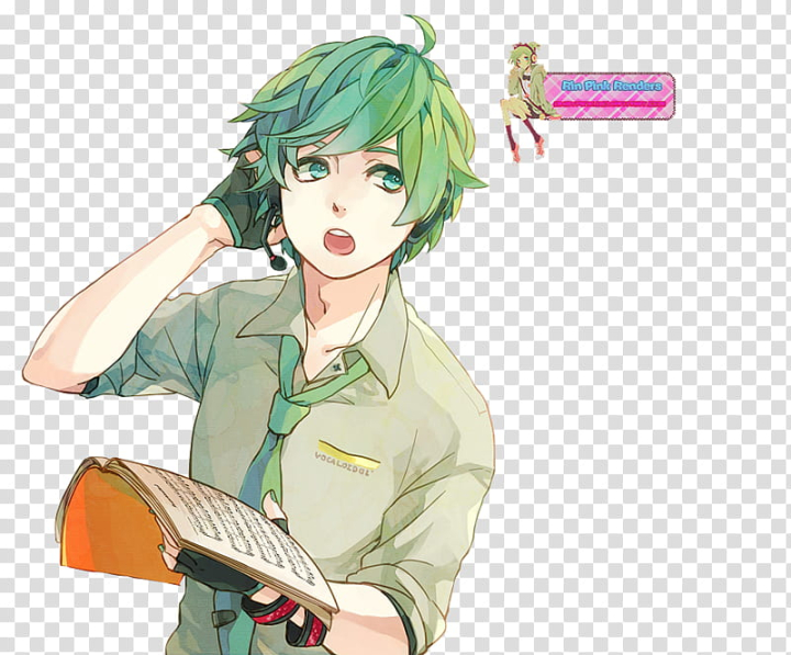 Free: Renders VOCALOID, male green haired anime character transparent  background PNG clipart 