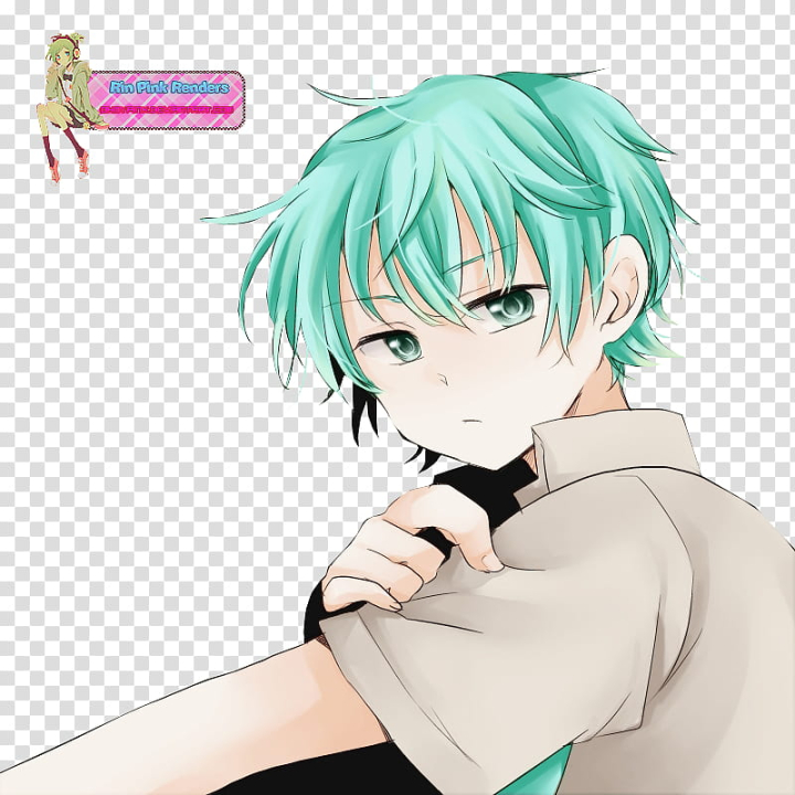 Free: Renders VOCALOID, green haired male anime character transparent  background PNG clipart 