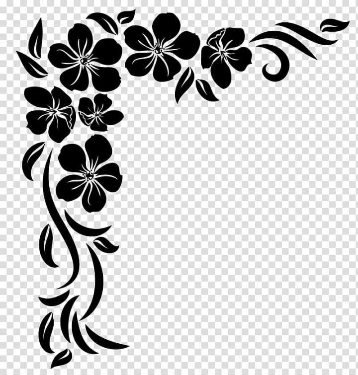 flower transparent background black and white