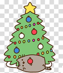 pusheen,cat,lying,near,christmas,tree,png clipart,free png,transparent background,free clipart,clip art,free download,png,comhiclipart