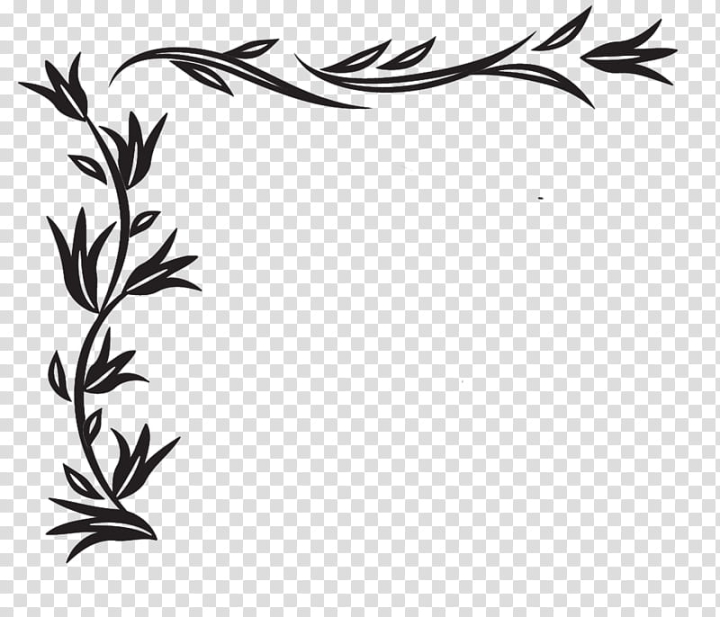 Free: Corners R, black floral frame transparent background PNG clipart -  