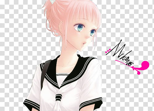 anime,render,pink,haired,female,character,scraps,png clipart,free png,transparent background,free clipart,clip art,free download,png,comhiclipart