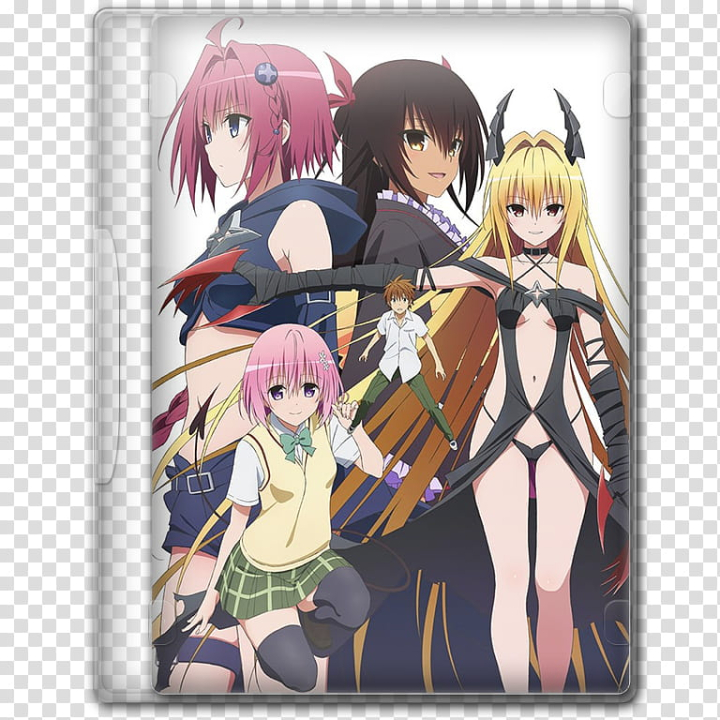 Free: Anime Summer Season Icon , To Love-Ru; Trouble, Darkness nd, v, five anime  characters poster transparent background PNG clipart 