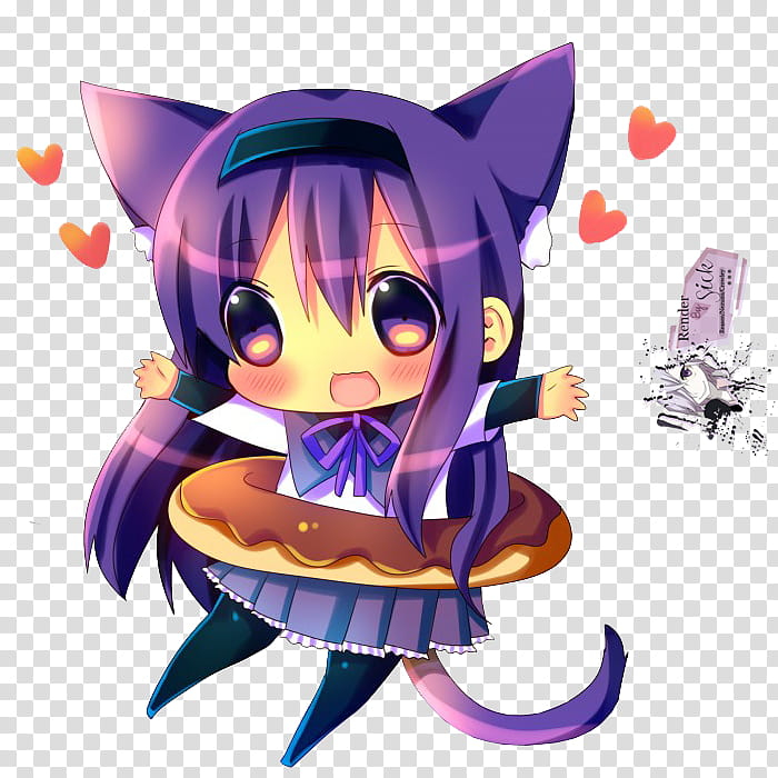 Free: Renders Anime Chibi, girl purple-haired anime character transparent  background PNG clipart 