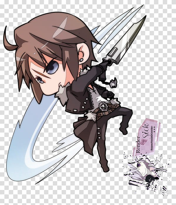 renders,anime,chibi,male,character,brown,hair,black,shirt,pants,holding,knife,scraps,png clipart,free png,transparent background,free clipart,clip art,free download,png,comhiclipart