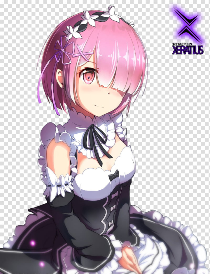 Free: Ram Render, Re:Zero Ram anime character illustration transparent  background PNG clipart 