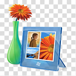blue,vista,icons,galery,orange,gerbera,flower,beside,frame,windows,os icons,png clipart,free png,transparent background,free clipart,clip art,free download,png,comhiclipart