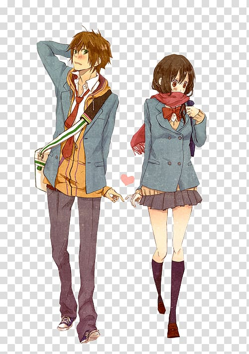 Free: Anime Friends couple Mangaka, Anime transparent background PNG  clipart 