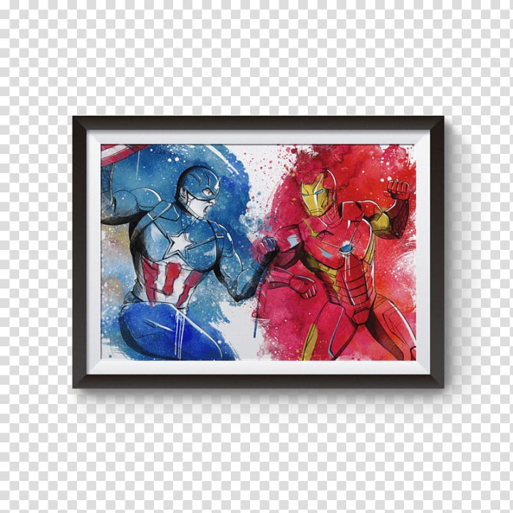 Free: Iron Man Captain America Thor Art Watercolor painting, Iron Man  transparent background PNG clipart 