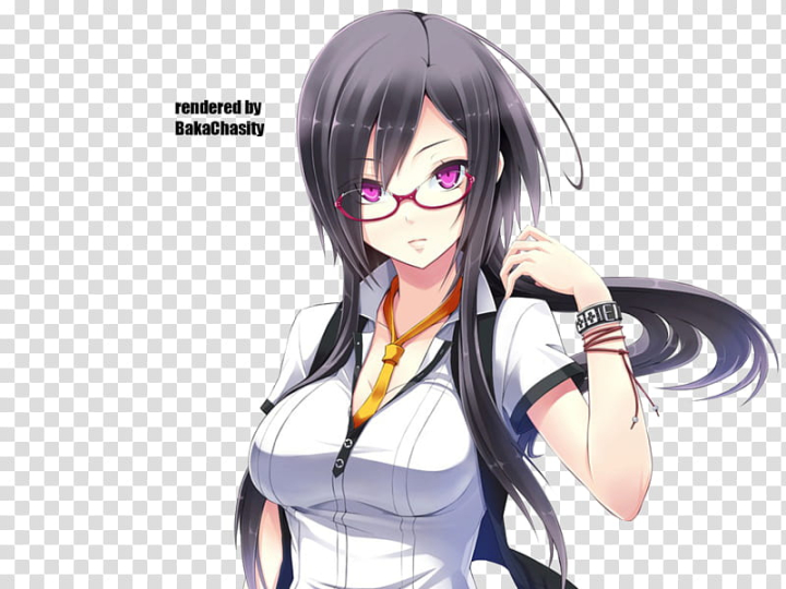 Free: Another Anime Girl Render, black-haired female anime character  transparent background PNG clipart 