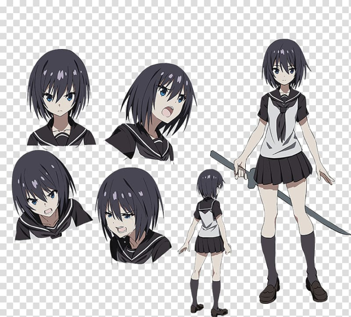 Anime girl short hair Royalty Free Vector Image
