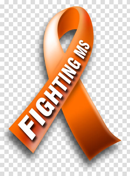 Multiple Sclerosis Awareness Ribbon On White Background Stock