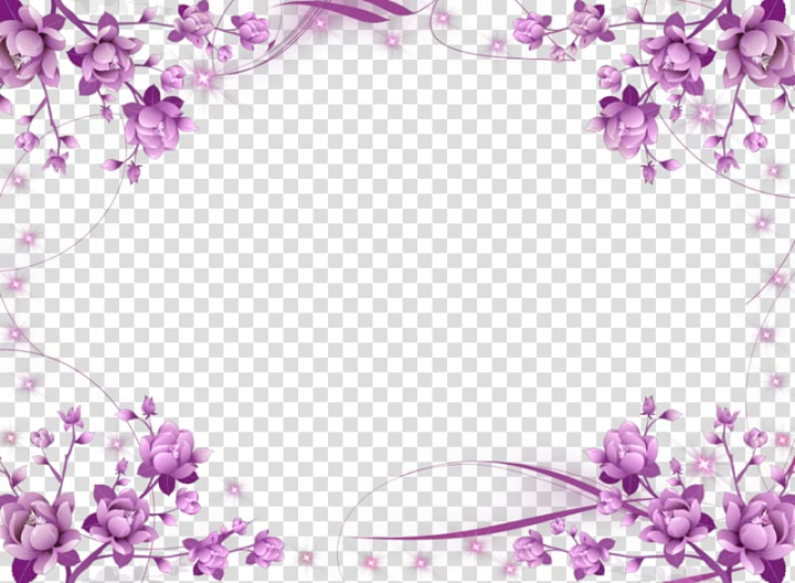 Free: Wedding invitation frame Flower Purple , Purple Border Frame HD,  purple floral art transparent background PNG clipart 