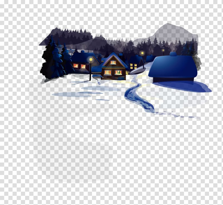 Free: Night Winter Illustration, Small European winter night transparent  background PNG clipart 