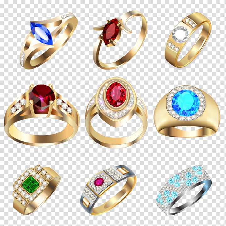 Golden Wedding Ring Design Element 3D Render 9593794 PNG