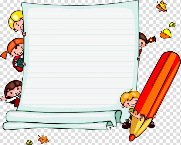 Cartoon school children with blank paper on transparent background PNG -  Similar PNG