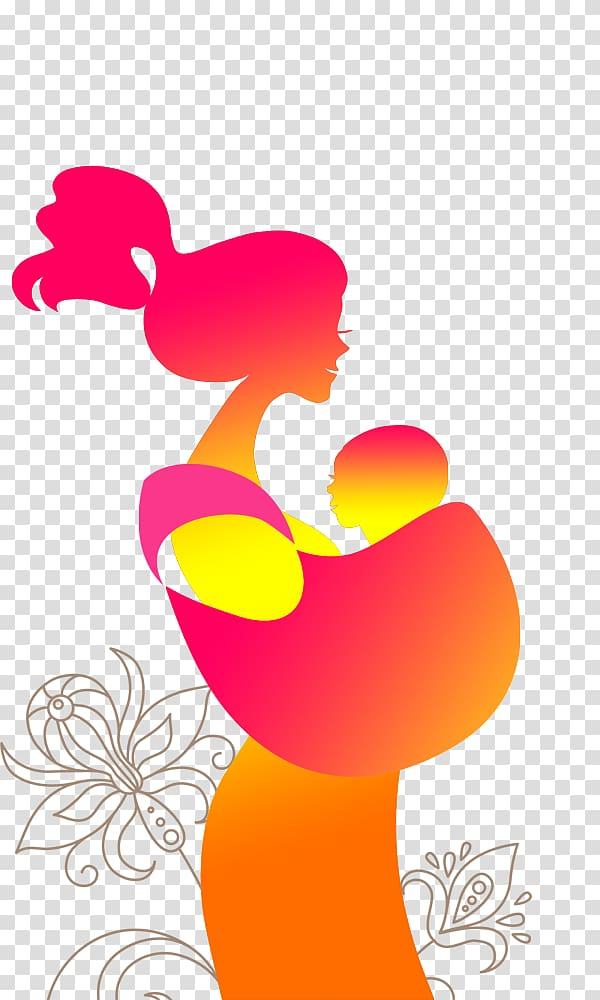 mother and child heart silhouette