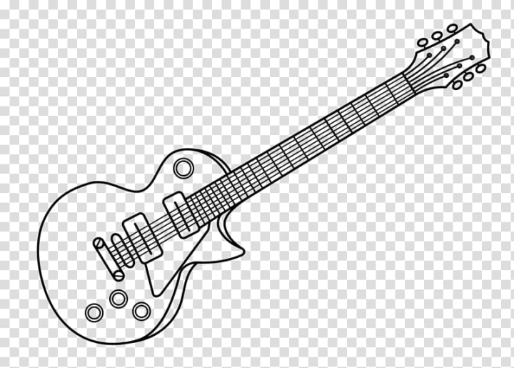 Black and White Guitar With No Strings SVG Clipart, Band