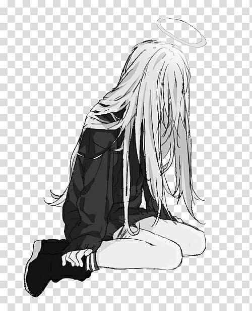 Free: Female character illustration, Anime Manga Drawing Crying, girl sad  transparent background PNG clipart 