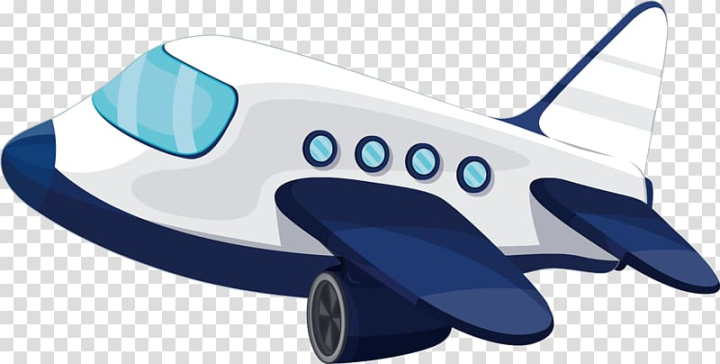 Free: Airplane Aircraft Cartoon , Blue and white small aircraft transparent  background PNG clipart 