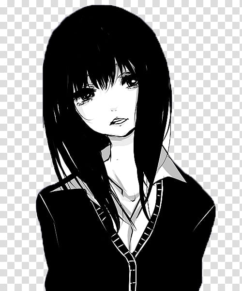 Free: Anime girl, black haired female anime character transparent  background PNG clipart 