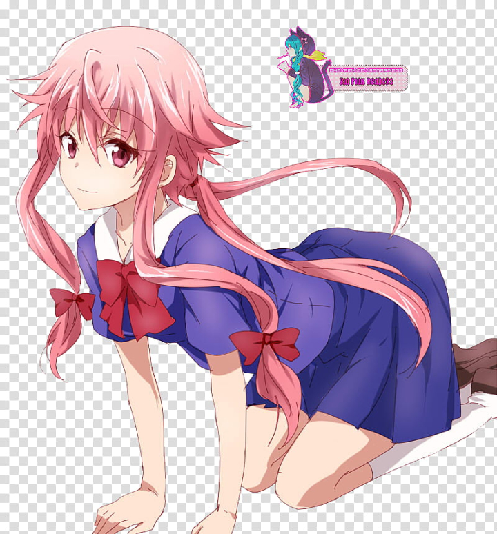 Free: Yuno Gasai Render, female anime character transparent background PNG  clipart 
