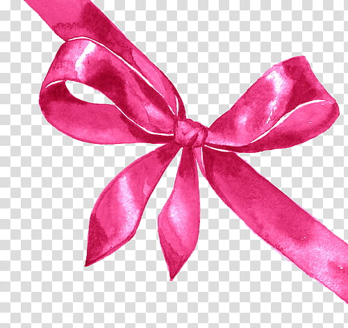 Watercolor of pink ribbon bow 4 Royalty Free Vector Image