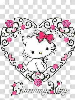 hello,kitty,white,pink,cat,illustration,heart,frame,drawings,cartoons,png clipart,free png,transparent background,free clipart,clip art,free download,png,comhiclipart