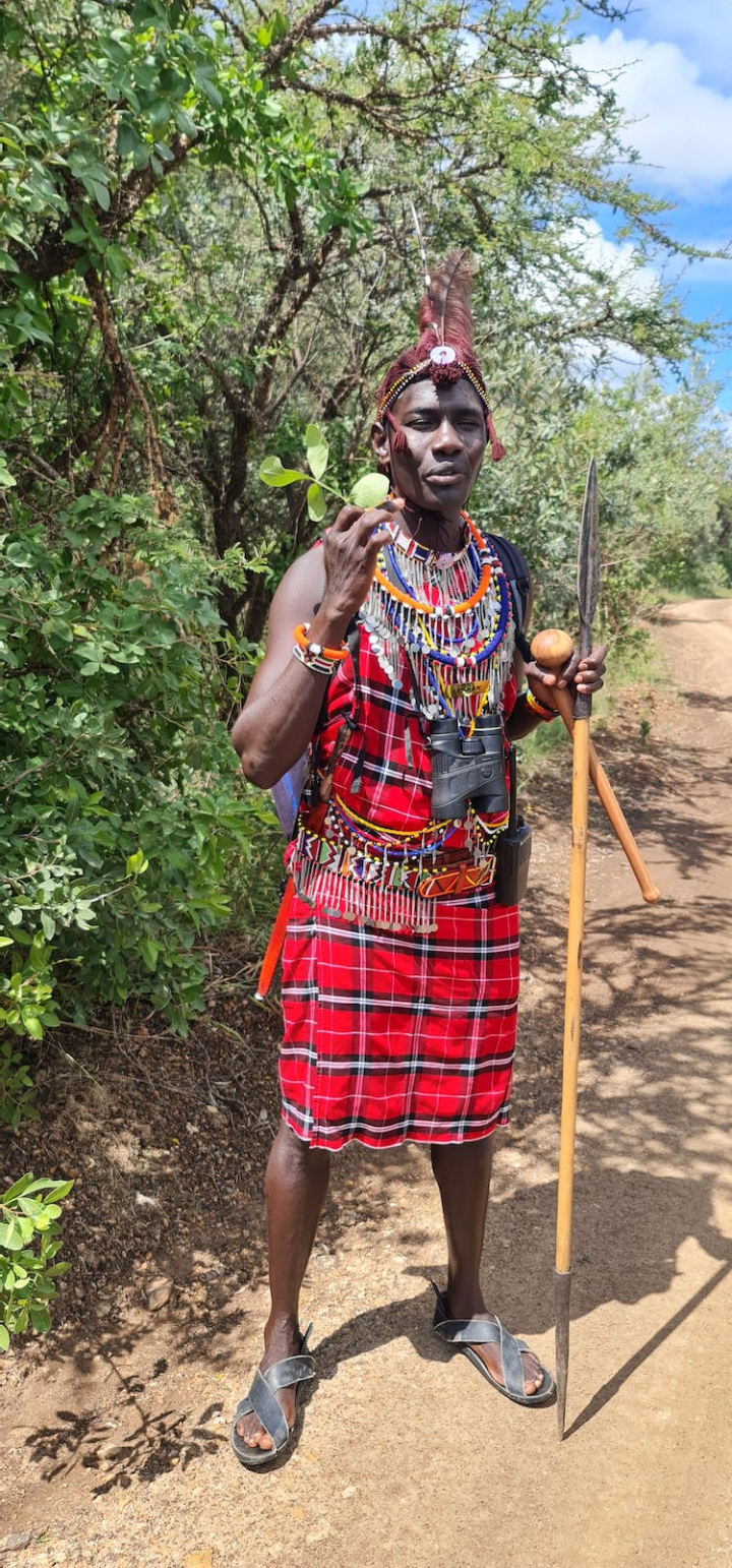 costume,culture,indigenous,jewelry,maasai,man,necklace,plaid,portrait,spear,tradition,tree,vertical shot