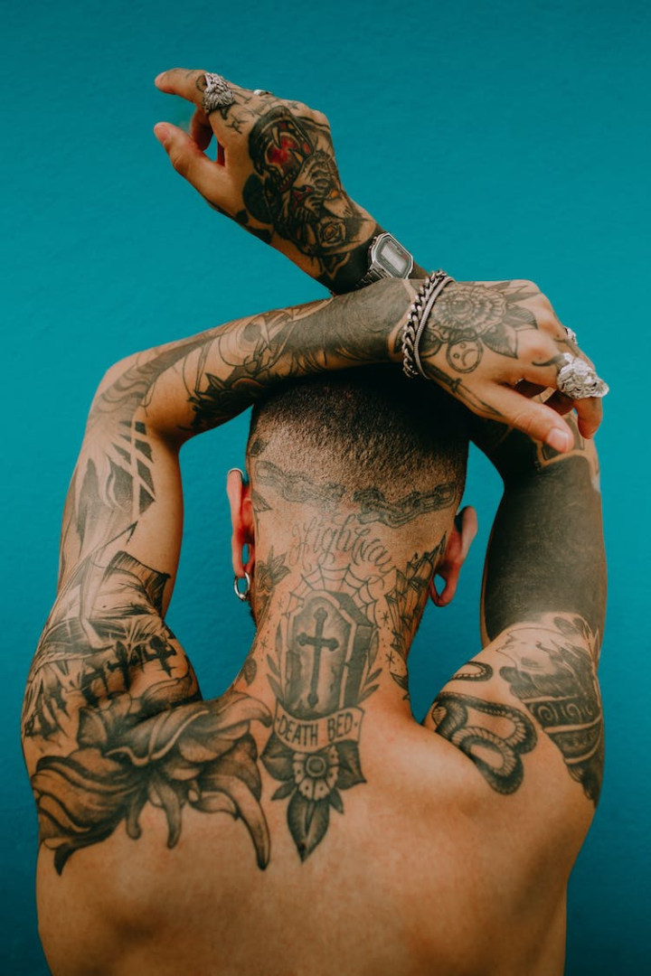 adobe,adult,art,artistic,black ink,blue,body,body tattoo,boy,brawny,canon,cephalopod ink,color,colors,creative portrait,creativity,fashion,guy,influencer,inked,man,painting,people,photoshoot,portrait man,shirtless,skin,street,tattoo,tribal,vintage,woman,young