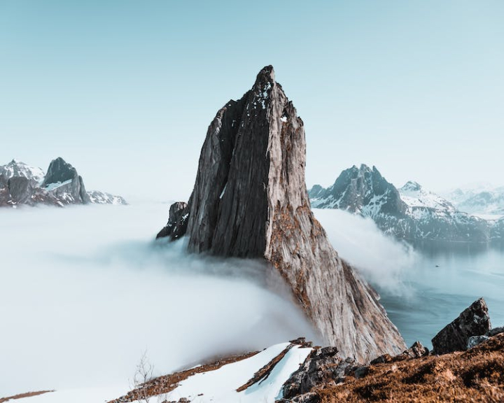 adventure,backlight,climb,cold,dawn,daylight,epic,fog,foggy,hike,ice,landscape,mist,mountain,mountain background,mountain peak,mountain wallpaper,mountains,nature,nature photography,norway,outdoors,pinnacle,rock,rock formation,scenic,snow,travel,valley,water,winter