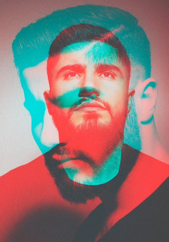 adobe photoshop,art,artistic,bearded man,colors,creativity,daylight,double exposure,effect,eyes,face,facial expression,facial hair,hair,light effect,male,man,model,multicolor,person,photoshoot,portrait,portrait photography,pose,studio,style