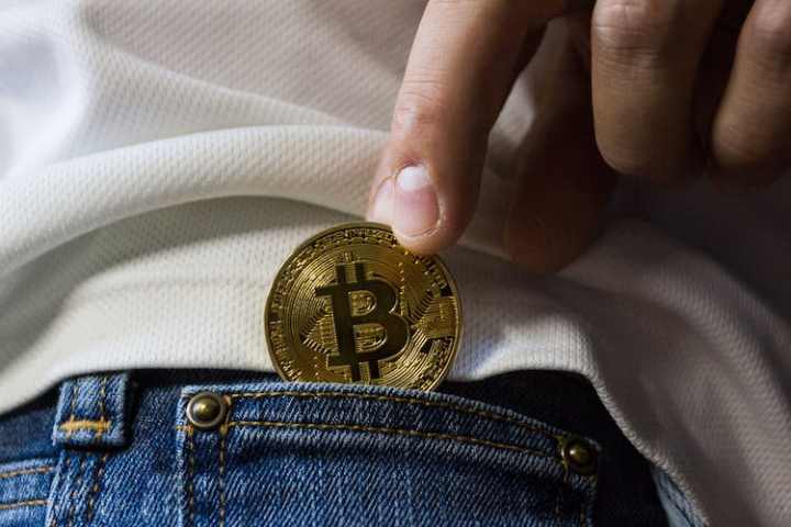 bitcoin,blockchain,crypto,cryptocurrency,denim,fabric,fashion,gold,hand,man,pants,pocket,symbol,textile,wealth,wear
