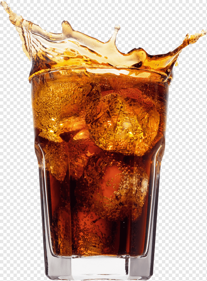 Cold Fizzy Cola Soda With Ice In Glass Cup Stock Photo - Download