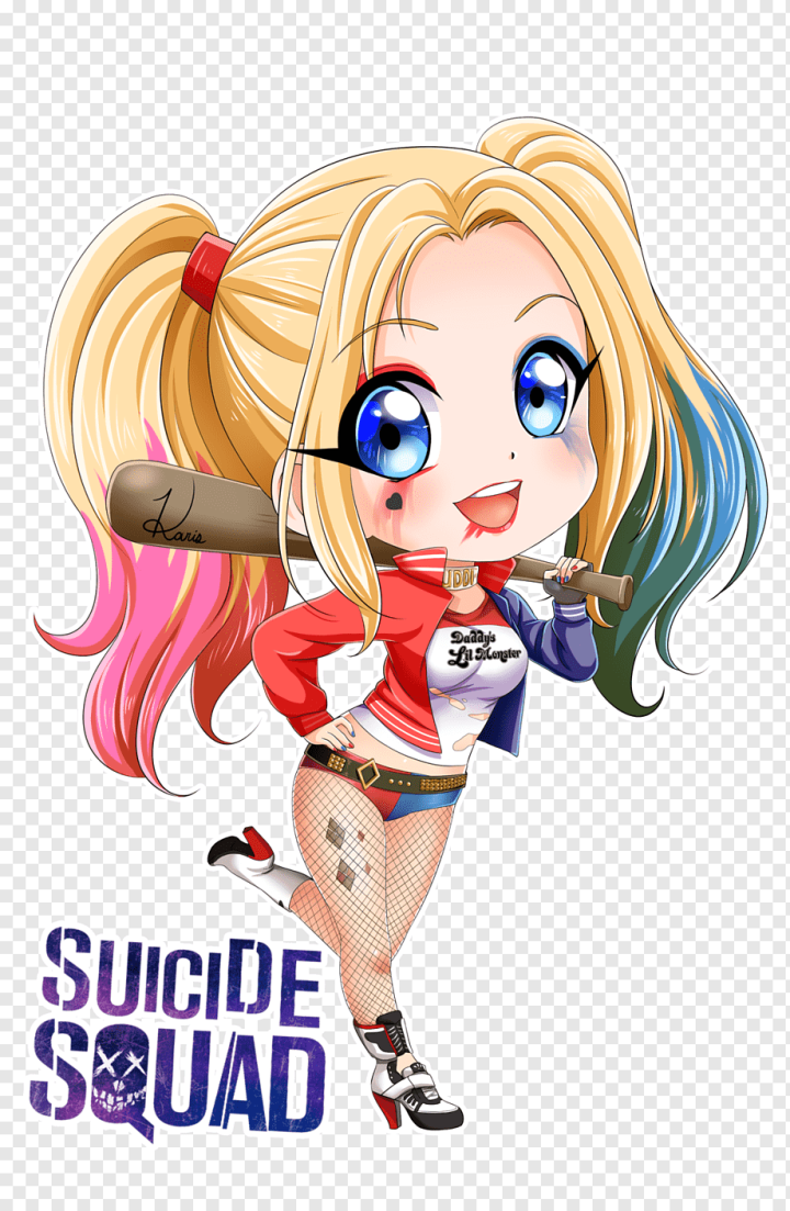 Free: Suicide Squad Harley Quinn, Harley Quinn Joker Batman Poison Ivy  Anime, Harley Quinn, comics, fictional Characters, chibi png 