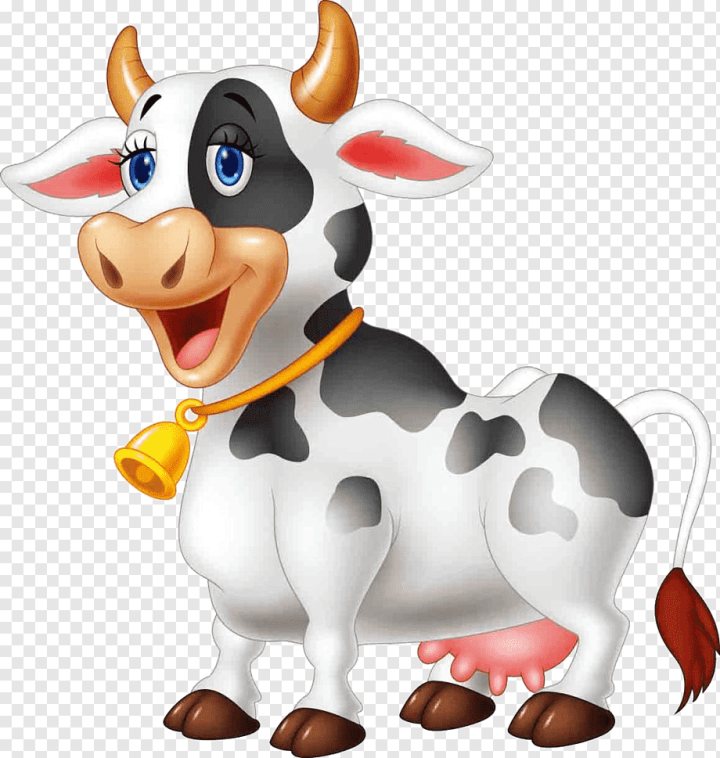 Free: Cattle Cartoon Farm Live, Cartoon Cow, cartoon Character, painted,  food png 