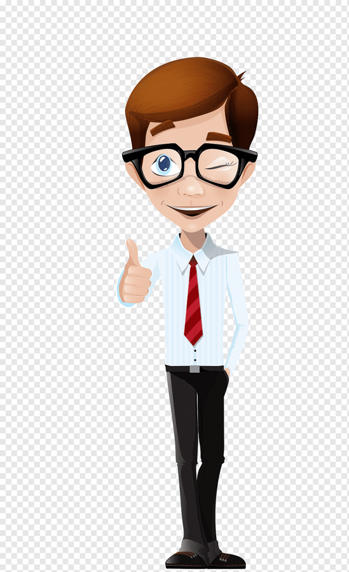 Free: Cartoon Nerd Man Glasses, Cartoon business people, cartoon Character,  white, hand png 