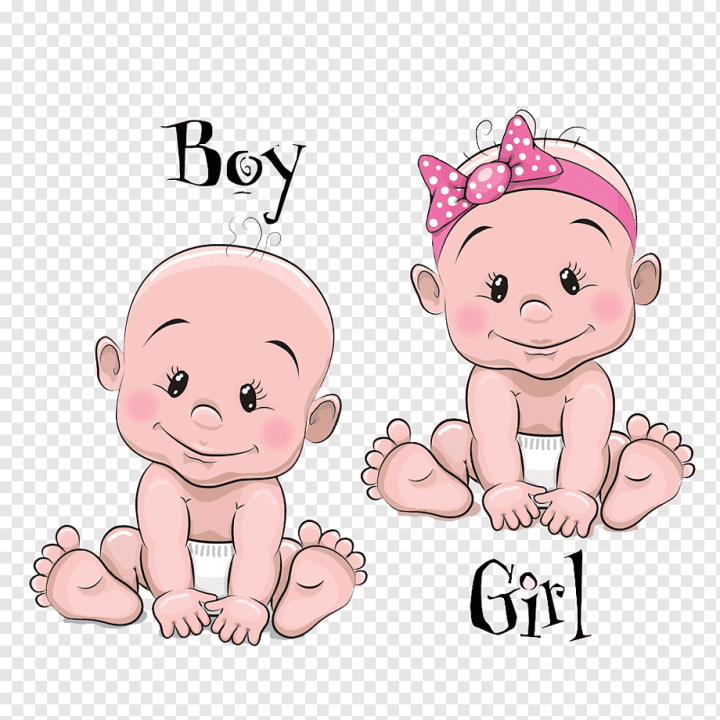 Free: Infant Cartoon illustration, Cartoon male and female baby baby, two  babies graphic art, love, cartoon Character, child png 