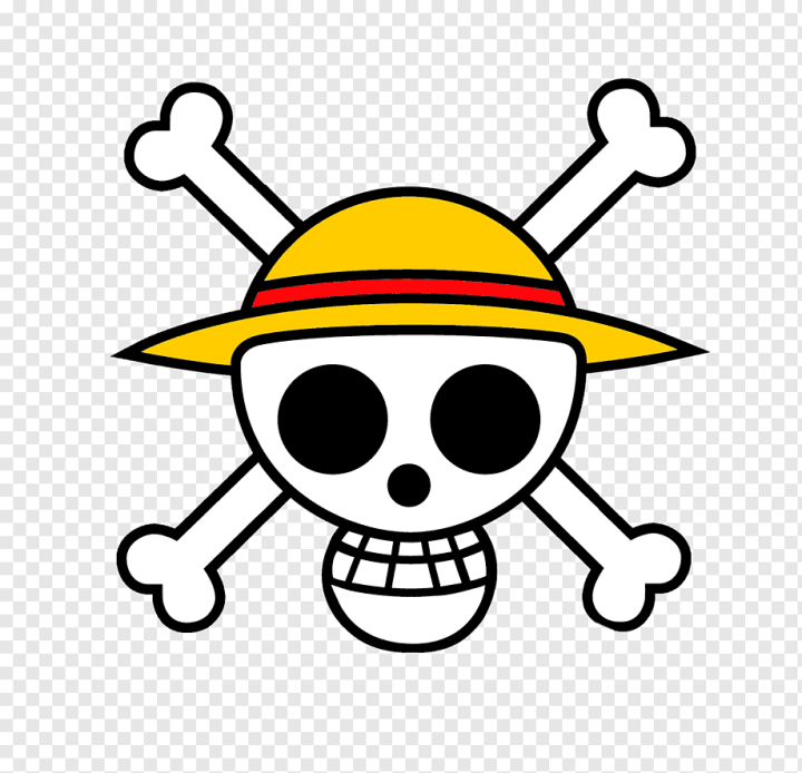 manga,jolly Roger,smiley,piracy,cartoon,usopp,straw Hat Pirates,monkey D Luffy,pirate Hat,one Piece Jp,artwork,list Of One Piece Episodes,line,ironon,dragon Ball Z,yellow,Monkey D. Luffy,One Piece,Logo,pirate,hat,png,transparent,free download,png