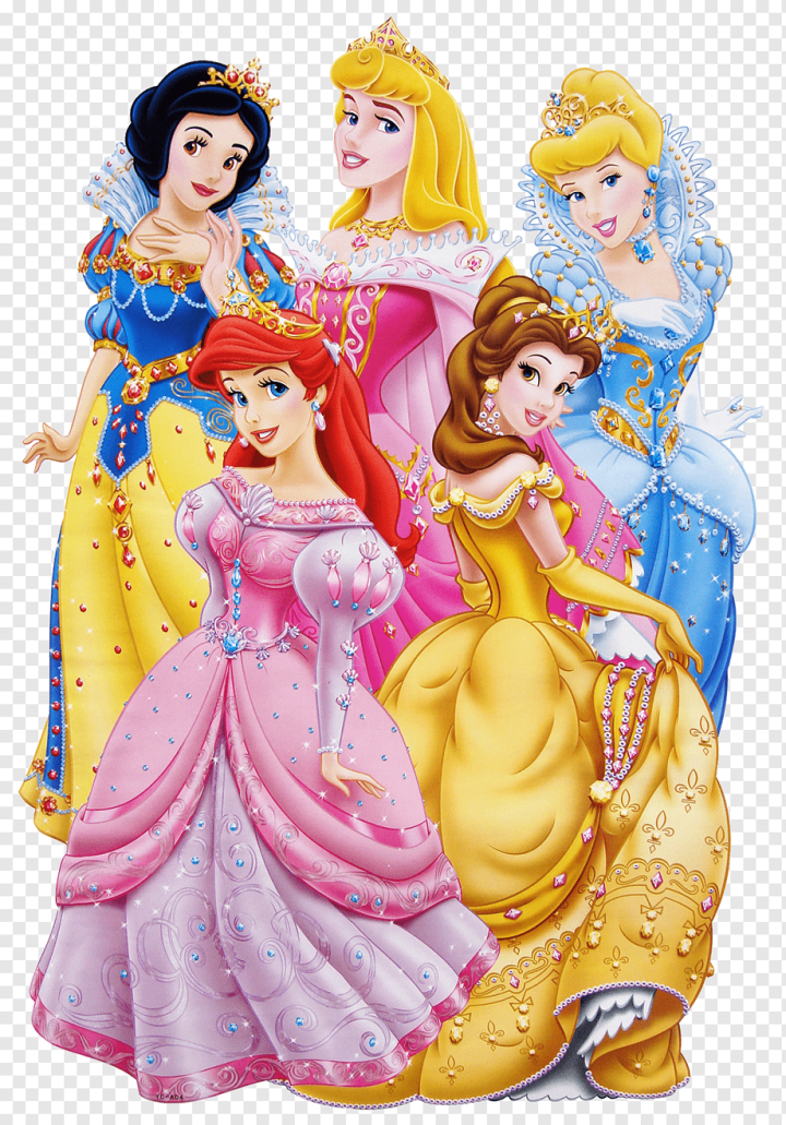 Free: Disney Princesses Areal, Cinderella, Belle, Snow White, and Aurora,  Minnie Mouse Ariel Princess Aurora Disney Princess Anna, princess,  fictional Character, cartoon, doll png 