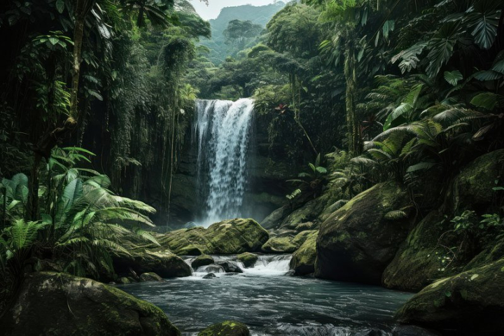 forest,tropical forest,nature flowing,tropical rainforest,tropical,water fall,landscape tropical,jungle trees,leaf,forest background,nature river image,nature background image with river,rawpixel