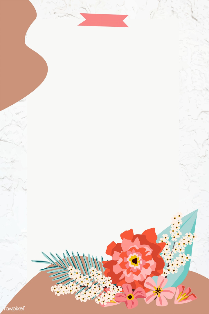 Free: Floral frame with washi tape transparent png