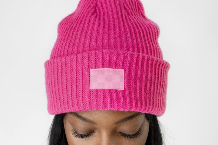 background product mockup,rawpixel,beanie mockups,african,png,hot pink,hot girl,african american,beanie,headgear,vector,black girls,woman wearing beanie mockup