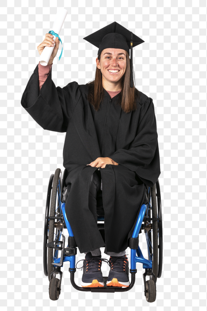 disability,graduation,wheelchair,disabled,student,people sitting,grad,bachelor graduation degree,girl holding,transparent young professionals,graduation person,wheelchair png,png,rawpixel