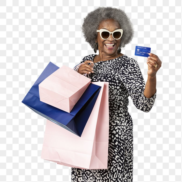 woman shopping,black friday,shopping,sunglasses,credit card,grandmother,old woman shopping,people shopping,buyer png,joy,paper bag,female buying shopping bags,png,rawpixel