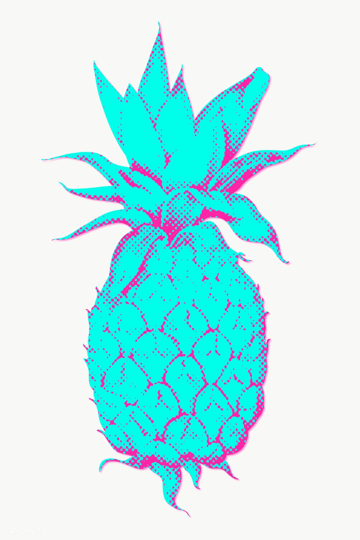 Free Stock Photo of A pineapple on blue background