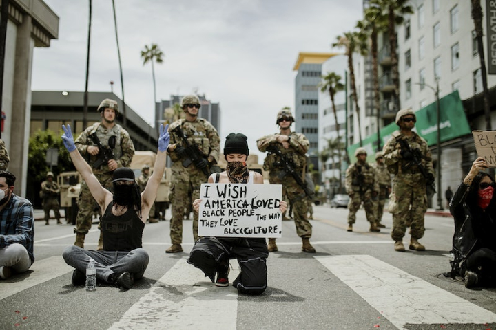 street,protest,racism,community,human rights,equality,america,los angeles,black lives matter,soldier,diversity,african american,rawpixel